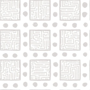 LARGE_Maze Squares and dots_Bright Soft_Black and White Collection