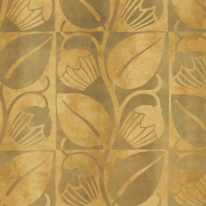THE GATSBY COLLECTION - STYLIZED TULIP IN GOLD PATINA