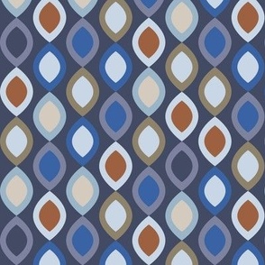 Abstract Modern Geometric in Orange Purple Brown and Blue - Small