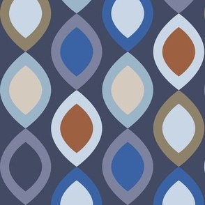 Abstract Modern Geometric in Orange Purple Brown and Blue - Medium