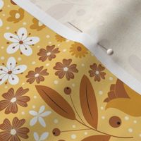 Small / Ethereal Blooms - Yellow and Brown - Florals - Flowers - Monochromatic - Botanicals - Nature - Roses - Tulips - Floral Wallpaper - Earth Tones
