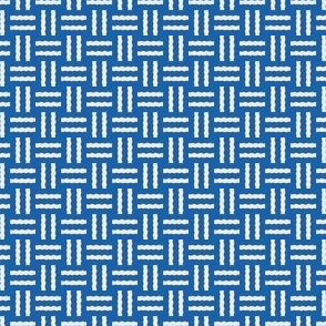 S ✹ Basket Weave in Blue and Creamy White for Home Decor