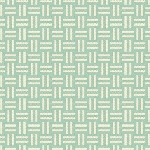 S ✹ Basket Weave in Mint Green and Creamy White for Home Decor