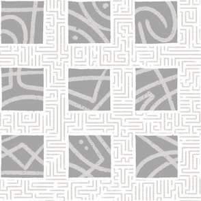 LARGE_Wild Squares and Maze_Bright Soft_Black and White Collection