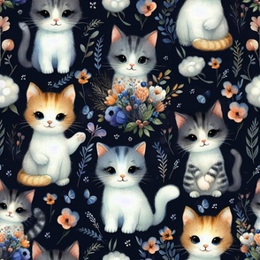 Cats Botanical Print