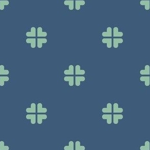 (S) Geometric clover - blue and green