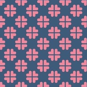 (S) Geometric clover - blue and pink tight