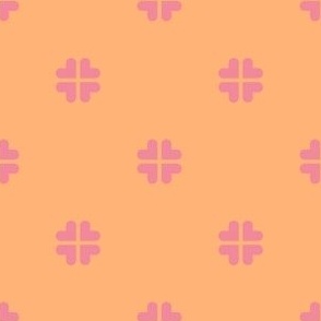 (S) Geometric clover - orange and pink