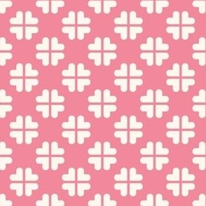 (S) Geometric clover - pink and cream tight