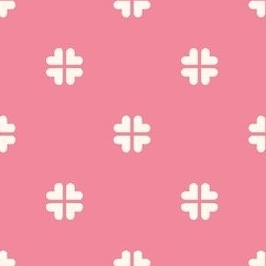 (S) Geometric clover - pink and cream