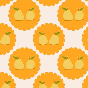 Floral pears, orange
