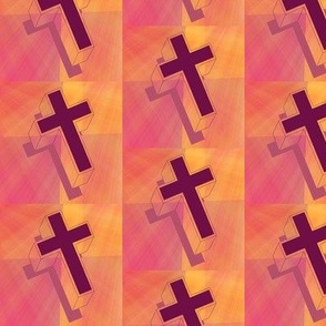 Crosses with shadows on tropical color gradient