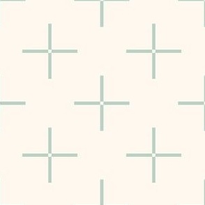 (S) Geometric Crosshair - cream and green