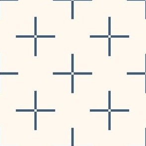 (S) Geometric Crosshair - cream and blue