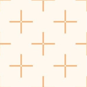 (S) Geometric Crosshair - cream and orange