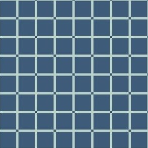 (S) Geometric Crosshair grid - blue and green