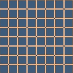 (S) Geometric Crosshair grid - blue and orange