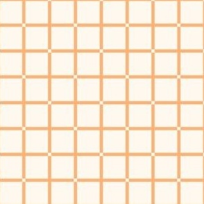 (S) Geometric Crosshair grid - cream and orange