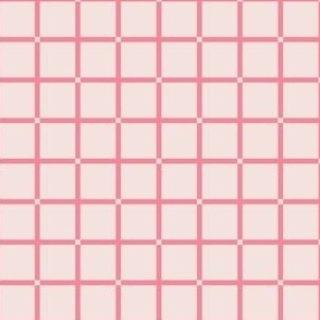 (S) Geometric Crosshair grid - pale pink and pink