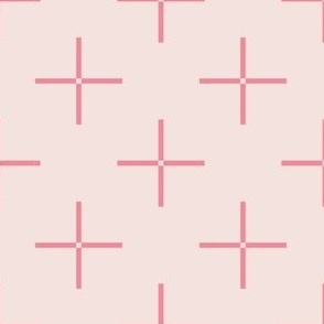 (S) Geometric Crosshair - pale pink and pink