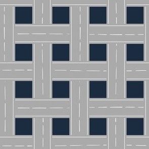 Lattice road - grey & navy