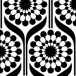 Zinnia Vibes - Black and White - Large