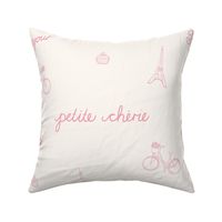 My little Paris Bonjour Petite Cherie in Pink and Off White | Large Version