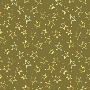 583 - Small scale wonky organic irregular hand painted watercolor Christmas Stars - for children's apparel_ festive table cloths_ modern seasonal decor_ non traditional colors