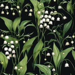 art nouveau lilies of the valley