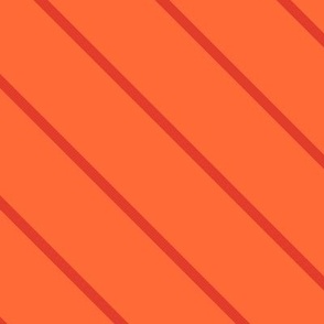 L| Red Blush Diagonal stripes on Tangerine orange
