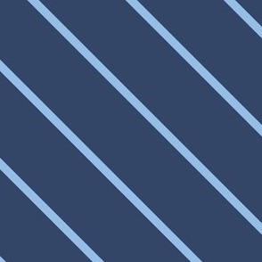 L| Light Blue Diagonal stripes on denim blue