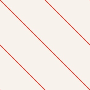 L| Minimal scarlet red diagonal stripy stripe on off-white