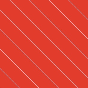 S| Minimal white diagonal stripy stripe on scarlet red