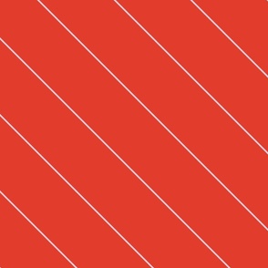 M| Minimal white diagonal stripy stripe on scarlet red