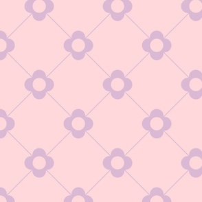 Hamptons Home Flower Argyle - pink and purple 