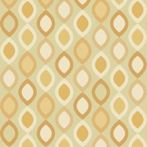 Abstract Modern Geometric in Gold Cream Brown and Light Green - Small