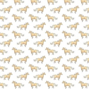 Palomino Horses basic rows on white - small scale