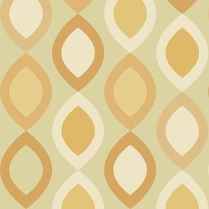 Abstract Modern Geometric in Gold Cream Brown and Light Green - Medium