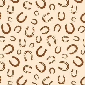 Horseshoes copper brown on almond - small scale