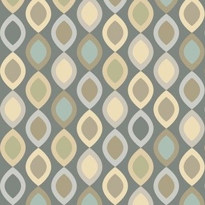 Abstract Modern Geometric in Beige Brown Teal and Dark Grey - Small