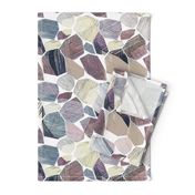 Stones. Stylized gray, brown, beige  stones on a white background.