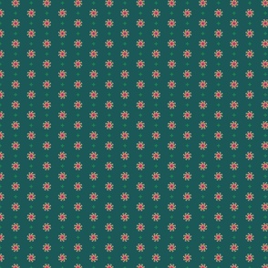 Abstract Psychedelic Floral Print 1 - Summer Blush [Bayberry Green] - Small Scale