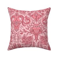 Eternal lovers - gothic academia in rose red  - damask