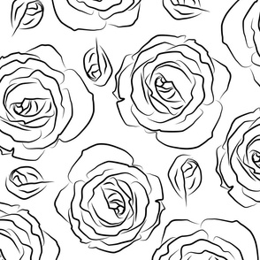 dark roses on white - xl