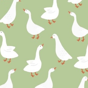 glass green geese