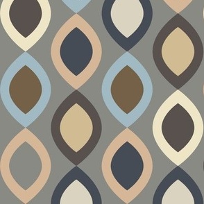 Abstract Modern Geometric in Beige Brown Blue and Grey - Medium