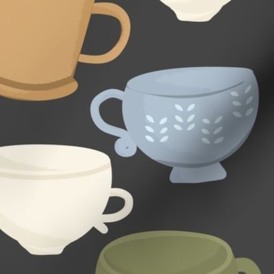 Elegant Black Coffee Cup Tea Mug Design