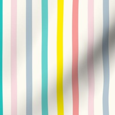 Pastel Rainbow, Colorful Vertical Stripes_Medium