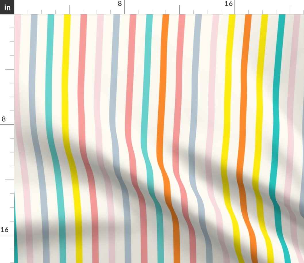 Pastel Rainbow, Colorful Vertical Stripes_Medium