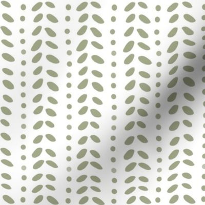 Rows Of Petals And Dots - Green